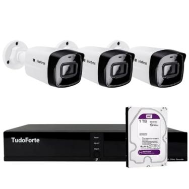 Imagem de Kit 3 Câmeras Intelbras VIPC 1230 B G2 IP Bullet Full HD IP67 Visão 30m + DVR Tudo Forte TFHDX 3304 4 Canais + HD 1TB Purple