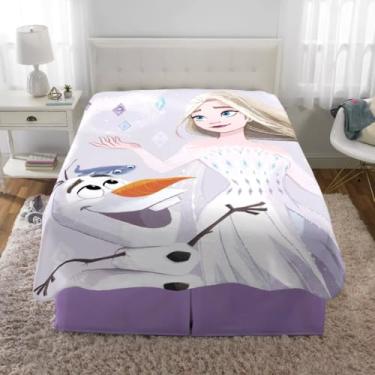 Imagem de Disney Frozen 2 roupa de cama infantil super macia de pelúcia micro cobertor Raschel, 157,5 cm x 228,6 cm, produto "oficial" da Disney Franco