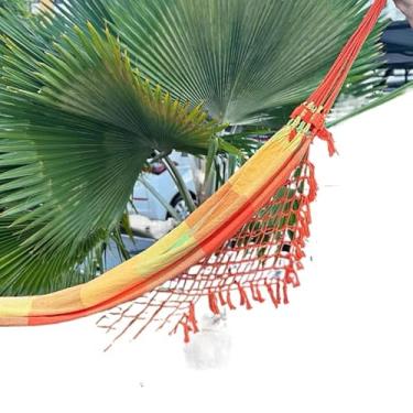 Imagem de REDE DE DESCANSO CASAL GRANDE (Quadriculada verde e laranja)