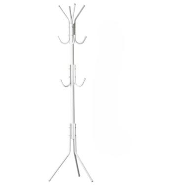 Imagem de Cabideiro De ChãO - Uma SoluçãO Simples E PráTica Para Guardar Roupas, Casacos E ChapéUs(Branco (12 Ganchos))