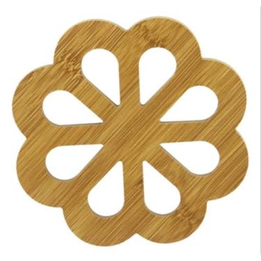 Imagem de KIT 4 PECAS DESCANSO DE MESA PORTA PANELA EM BAMBU RESISTENTE AO CALOR MULTIUSO DECORATIVO MESA POSTA