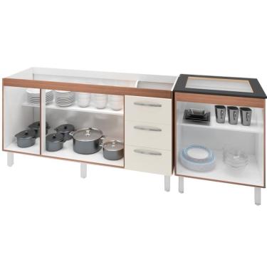 Imagem de Balcao Pia 150cm E Cooktop 5 Bocas Savana Off White Mobbs Savana Off White