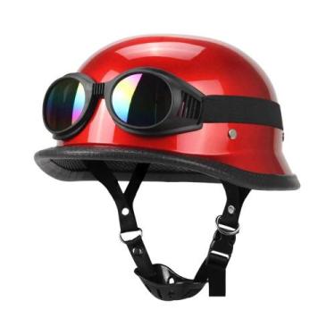 Imagem de Capacete Vintage Alemão De Couro Para Motocicleta, Certificado DOT, Ca