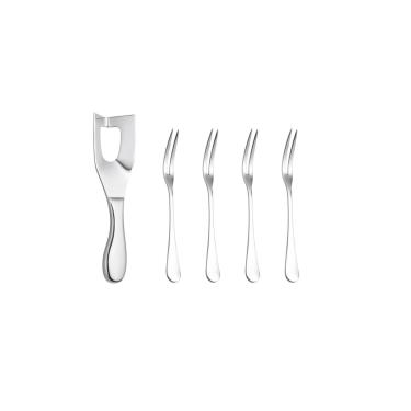 Imagem de Faca de Manteiga Queijo e Garfinhos Petiscos Fruta Inox 5un