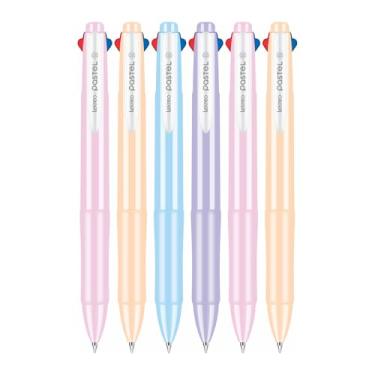 Imagem de Lekreo Canetas esferográficas multicoloridas, canetas coloridas 4 em 1, ponta média fina, canetas esferográficas de presente para agenda, tinta sortida, 6 unidades