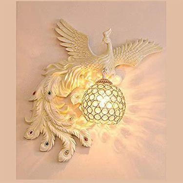 Imagem de Luminária de parede LED American Creative Art Peacock para sala de estar, quarto, escritório, casa de campo, hotel, quarto infantil, corredor (GB Esquerda)
