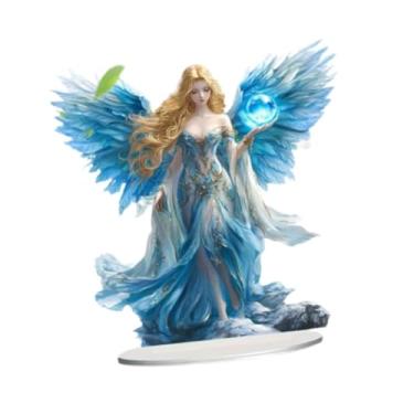 Imagem de Ｂｅｓｇａ Anjo de mesa em acrílico plano 2D, decoração de mesa, peça decorativa para escritório, sala de estar, estante, armário, decoração de Natal.