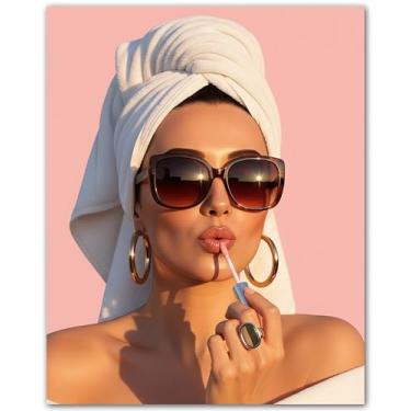 Imagem de ZUKIY Glamour Starts with Confidence - Pôster motivacional para mulheres adolescentes meninas - Impressão de citação moderna sem moldura 20 x 25 cm para penteadeira, escritório, quarto - Decoração