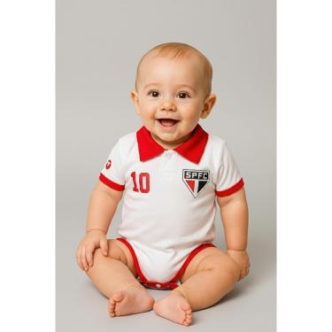 Imagem de Bodie Boby Bori Bebê Infantil São Paulo FC Oficial Camisa Polo Torcida Baby-Unissex