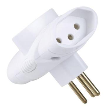 Imagem de Pino Adaptador Tipo "t" Branco 2p+t 10a - Tramontina