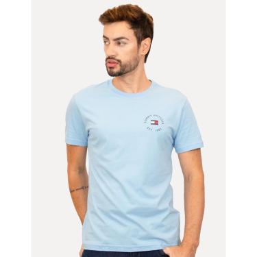 Imagem de Camiseta Tommy Hilfiger Masculina Roundle Logo Chest Azul Claro-Masculino