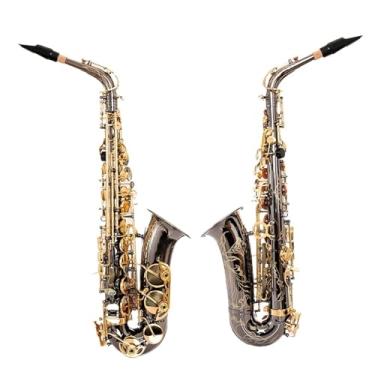 Imagem de Instrumento de saxofone Saxofone E Flat Alto Saxofone Instrumento de Sopro Preto Níquel Ouro Nível Iniciante Desempenho Profissional