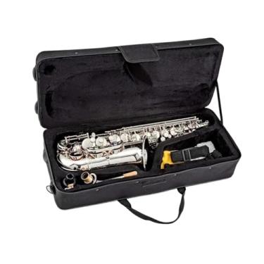 Imagem de Kit de saxofone instrumento de saxofone alto para saxofone profissional, acessórios completos, ideais para todos os músicos, inclui estojo rígido com 10 palhetas de saxofone