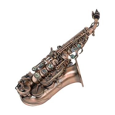 Imagem de Saxofone antigo Bb Tone Instrumento profissional de sopro de madeira B Sax plano com caixa acessórios de instrumento musical saxofone estudantil