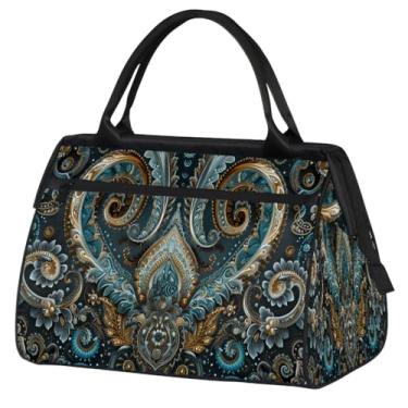 Imagem de Dragon Red Blue Cool Small Overnight Weekender Tote Bag for Women Men Folding Travel Duffel Bag Leve Sports Gym Bag, Cor: 24, 15.2*8.3*11.6 inch, Moderno