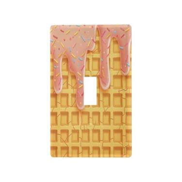 Imagem de Blueangle Capa para placa de parede para interruptor de luz de alternância - capa de interruptor de luz de sorvete rosa decorativa placa de parede, tamanho 1 - gangue 4,53 x 2,76 polegadas (659)