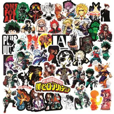 Imagem de Adesivos de vinil impermeável My Heros Academias, anime, 50 unidades