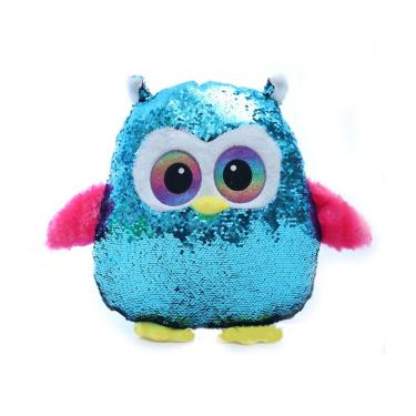 Imagem de Boneca de brinquedo de pelúcia azul Coruja Bespangled 20cm em azul