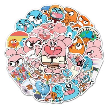 Imagem de Adesivos Gumballs Anime Cartoon 50 unidades de PVC impermeável
