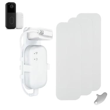 Imagem de Suporte de parede de tomada compatível com núcleo de módulo Blink Sync, sem bagunça sem fios de perfuração, montagem em casa, fita adesiva de campainha e pino compatível com campainha Blink 2ª geração