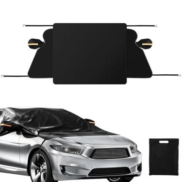 Imagem de Capa de para-brisa para gelo e neve, tecido Oxford 600D resistente, capa de gelo impermeável de ajuste seguro, acessórios de carro de inverno para carros, SUVs, vans, caminhões