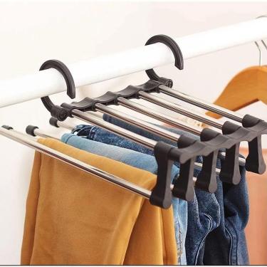 Imagem de Cabide Calcas Plastico Aco Inox 34 Cm X 15 Cm X 7 Cm