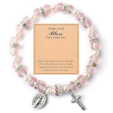 Imagem de Pulseira de Jesus para mulheres, joias de fé cristã com cruz ajustável, presente para ela, joia cristã inspiradora para mulheres, presentes de amizade, Medium, Latão, Sem Pedra Preciosa