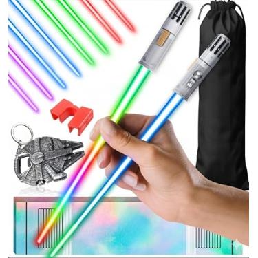 Imagem de SaberSticks Palitos De Sabre Luz Iluminados Star Wars Mini Para Adultos Legais Led Jedi 12 Modos 1 Par