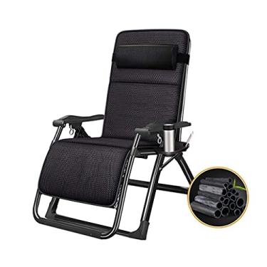 Imagem de YYBOES Cadeira reclinável de jardim, reclinável dobrável, super largura 67/72 cm, espreguiçadeira, espreguiçadeira, cama de alumínio, pernas de aço quadradas ao ar livre, para praia, pátio, jardim