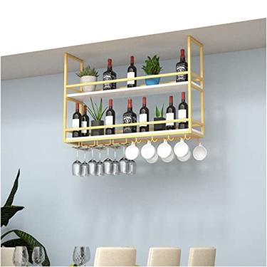 Imagem de APUM Rack suspenso para copos de vinho - rack de vinho barra de ferro forjado rack de teto rack de vinho de cabeça para baixo rack de copo de vinho doméstico pendurado armário de vinho rack de cálice