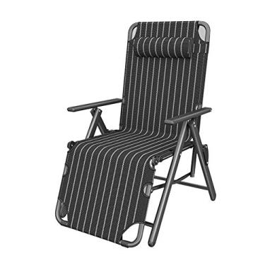 Imagem de Cadeira de acampamento, poltrona reclinável de gravidade zero, cadeira dobrável para almoço, cadeira de varanda doméstica, cadeiras de sol de praia ao ar livre, cama de escritório, cadeira reclinável
