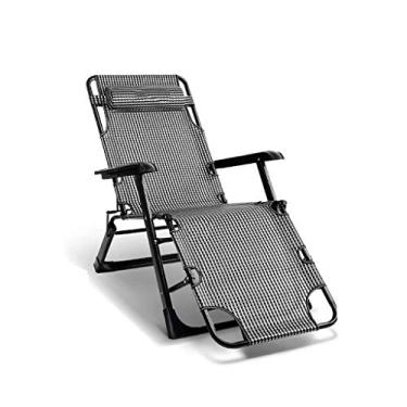 Imagem de YYBOES Espreguiçadeiras, espreguiçadeiras resistentes, móveis de jardim, cadeiras de acampamento e jardim, espreguiçadeiras dobráveis reclináveis à prova d'água de metal para escritório ao ar livre