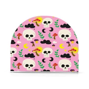 Imagem de Wassud Porta-guardanapos de acrílico Caveiras Dispensador de guardanapos de papel moderno em forma de U para mesa, cozinha, sala de jantar, bancada 1 peça (comporta 50-60 guardanapos)