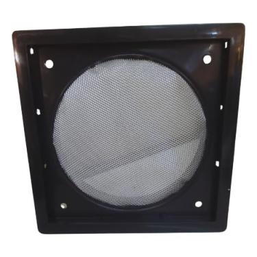 Imagem de Grade Auto-Fechante com Tela Duto Saída Exaustor Cozinha 100/125mm Preto