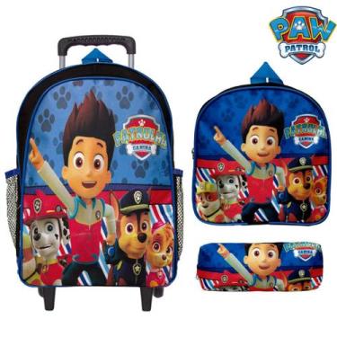 Imagem de Kit Mochila Infantil Escolar Carrinho Menino Patrulha Canina - TOYS 2U