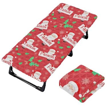 Imagem de Burbuja Lençol de berço de Papai Noel para crianças, lençol de cochilo acolchoado portátil com faixa elástica para meninas e meninos, lavável na máquina, 63,5 x 127 cm