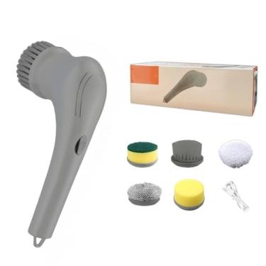 Imagem de Escova De Limpeza Ajustável Janela Banheiro e Cozinha Ferramenta 5 em 1 Recarregável(preto)