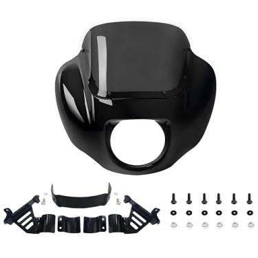 Imagem de FATECIM Carenagem de farol com para-brisa fumê de 23 cm e suporte para Harley Softail Low Rider FXLR 2018-2020 Street Bob FXBB 2018-2024 Softail Standard FXST 2020-2024