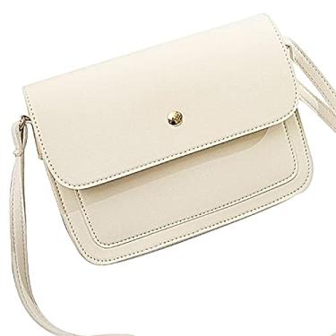 Imagem de Bolsa de Ombro Feminina Padrão Liso com Fecho Botão Bolsas Transversais Multipropósito Carteiras Necessário Diário para Jovens Senhoras Viagem Compras Uso