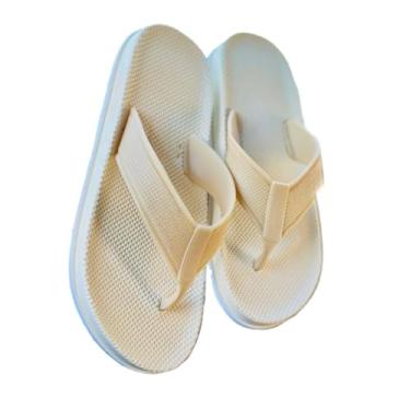 Imagem de Chinelos antiderrapantes para homem em borracha macia e leve (41/42,Creme C10)