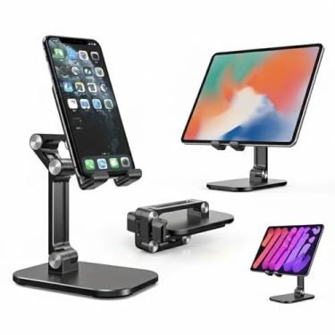Imagem de Suporte ajustável para telefone e tablet, base dobrável para mesa, compatível com iPad iPhone Samsung Galaxy Kindle, suporte antiderrapante para dispositivos de 4 a 11 polegadas