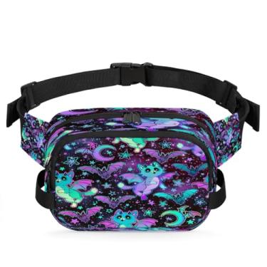 Imagem de Pochete colorida de animais de morcego para mulheres e homens com alça ajustável, bolsa transversal, bolsa de peito, bolsa tiracolo, Cor 4