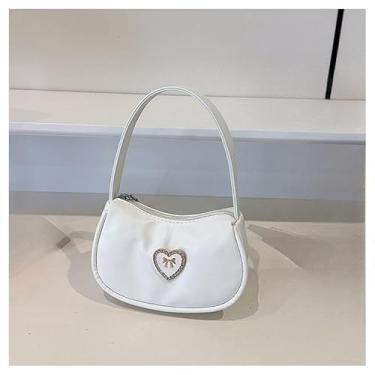 Imagem de Bolsa de ombro quadrada, bolsa portátil leve com alça superior, bolsa transversal pequena minimalista, Branco, Bolsa de ombro