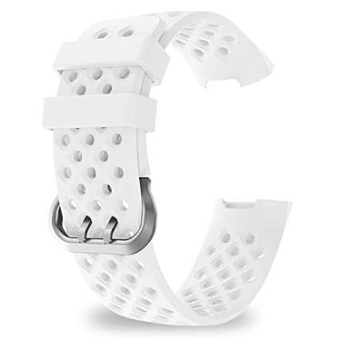 Imagem de ZEZEFUFU Pulseira de silicone de 23 mm/0,9 polegadas, pulseira de relógio, acessórios de substituição para Fitbit (Charge 3 4), Sem Pedra Preciosa