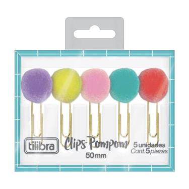 Imagem de Clips pompom colorido tilibra - 50mm