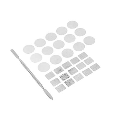 Imagem de Naroote Adesivos de Metal Adesivos de Paleta de Sombra Colorida para Depósito, Conjunto de de Paleta de Maquiagem de Alta Adesão para DIY, 15 Folhas de Ferro Redondas + 15 Quadradas, Tamanho 5,90", 0,98"