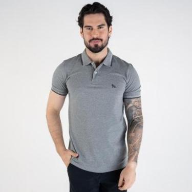 Imagem de Camisa Polo Acostamento Frisos Cinza Mescla-Masculino