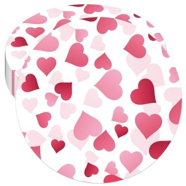 Imagem de Wonmon 25 peças de tapetes de papel para o dia dos namorados, jogo americano descartável de coração dos namorados, tapete de mesa decorativo para o dia dos namorados, casamento, aniversário, mesa de