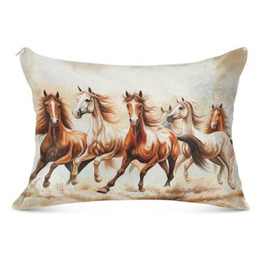 Imagem de Capa de almofada grande felpuda marrom e branca com zíper longo para travesseiro padrão queen king fronhas de cama para cabelo, tamanho corporal, 53 cm x 137 cm