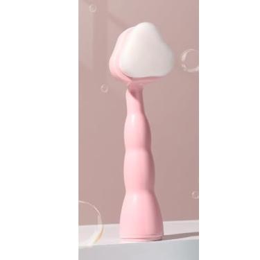 Imagem de Escova de massagem de limpeza facial, cerdas macias, esfoliante manual, ferramenta de lavagem facial rosa